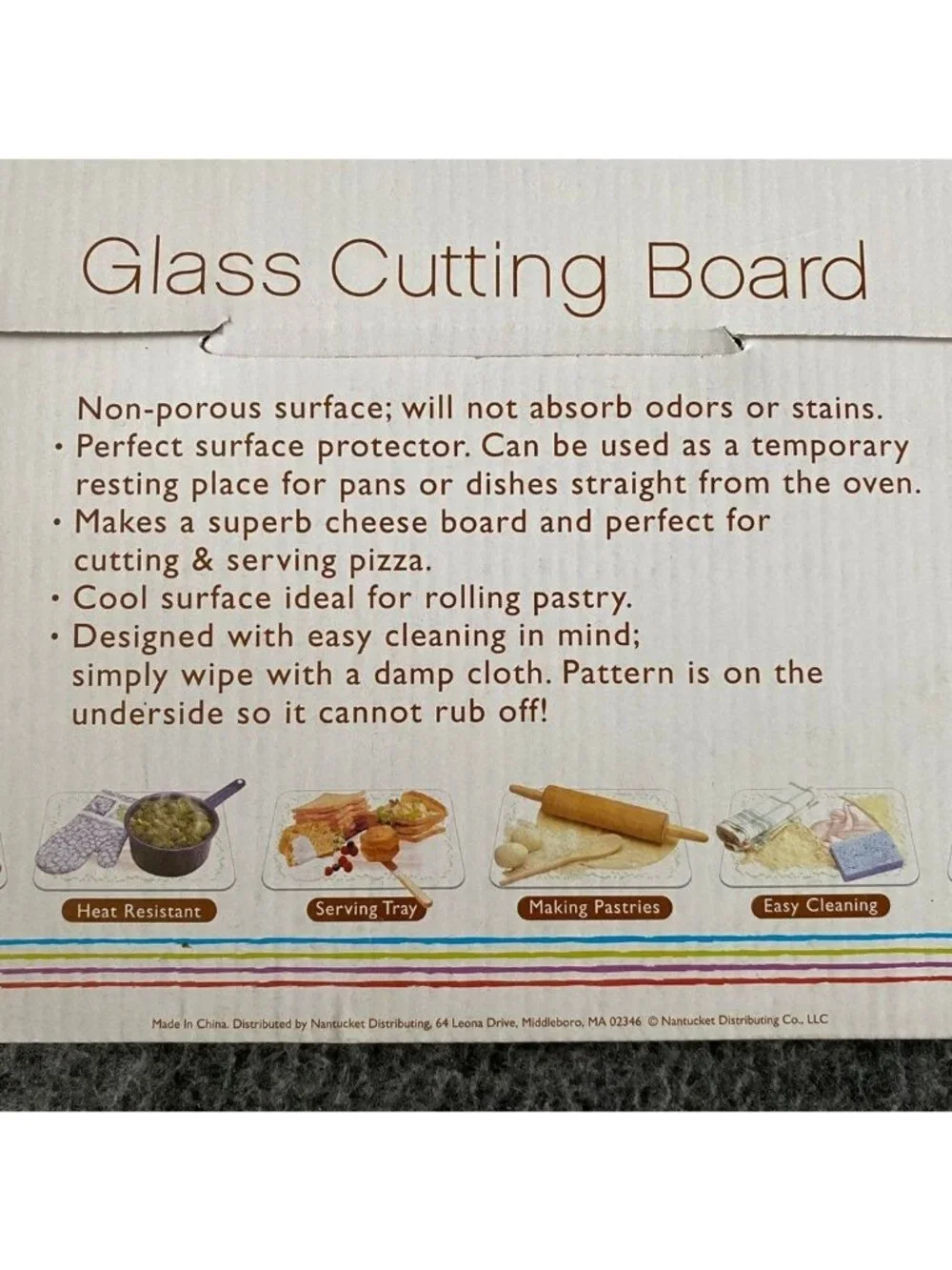 Christmas Tree Shop Holiday Tempered Glass Cutting Board  12 x8